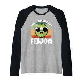 Fruit Lover Gardener Keep Calm Eat Feijoa Raglan Baseball Tee