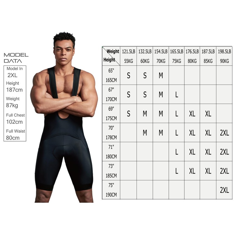 CEROTIPOLAR Mens Cycling Bibshorts with Toilet Access Padded & UPF50+,