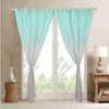 jejeloiu Teal Blue Darkening Drapes Kids Ombre Grey Strip Lines