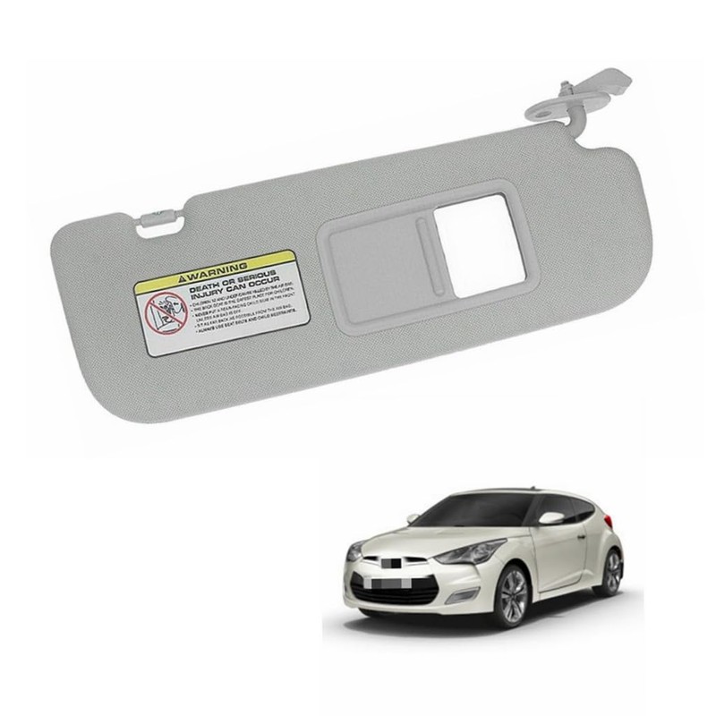 Right Passenger Side Sun Visor with Mirror Gray for Hyundai
