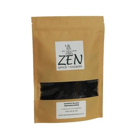 Organic Kampot Black Peppercorns | Zen Spice Traders | 8 Ounce (Pack of 1)