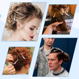 Nogeqi 30PCS Loc Clips for Retwist, Styling Hair Clips, Silver Metal Duckbill Hair Clips for Women, 5.5cm/2.17inch Alligator Hair Clips for Rollers, Duck Clips with Holes for Coloring Salon Use