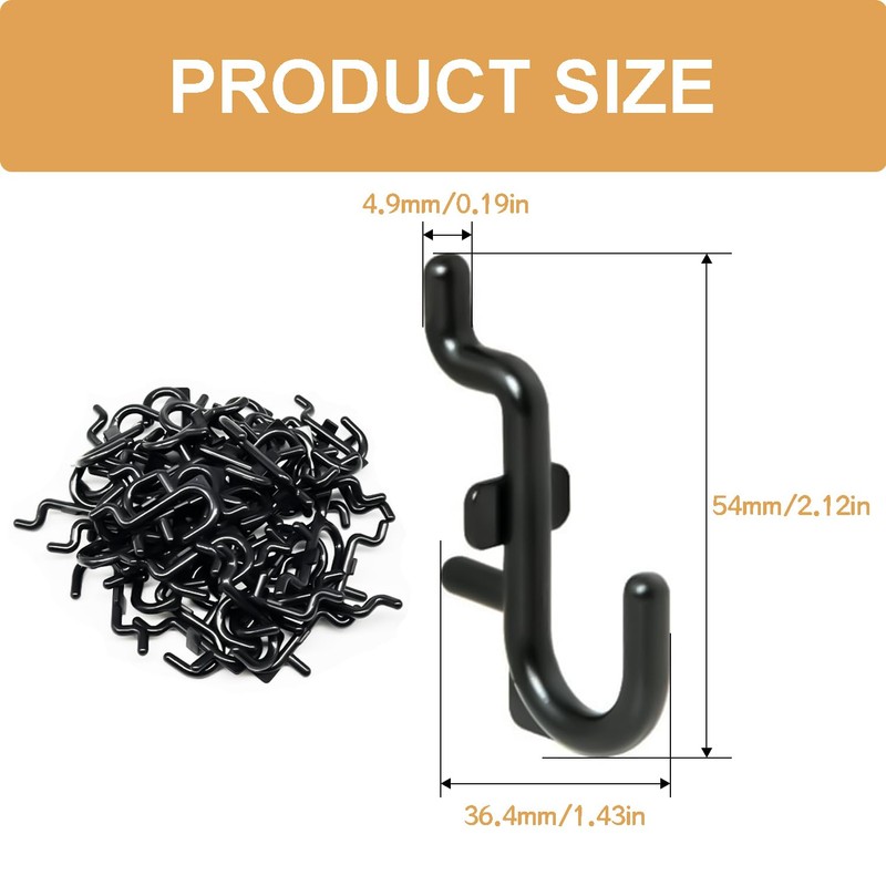 zDwfDc 100PCS Pegboard Hooks Plastic Peg Board J Hooks for
