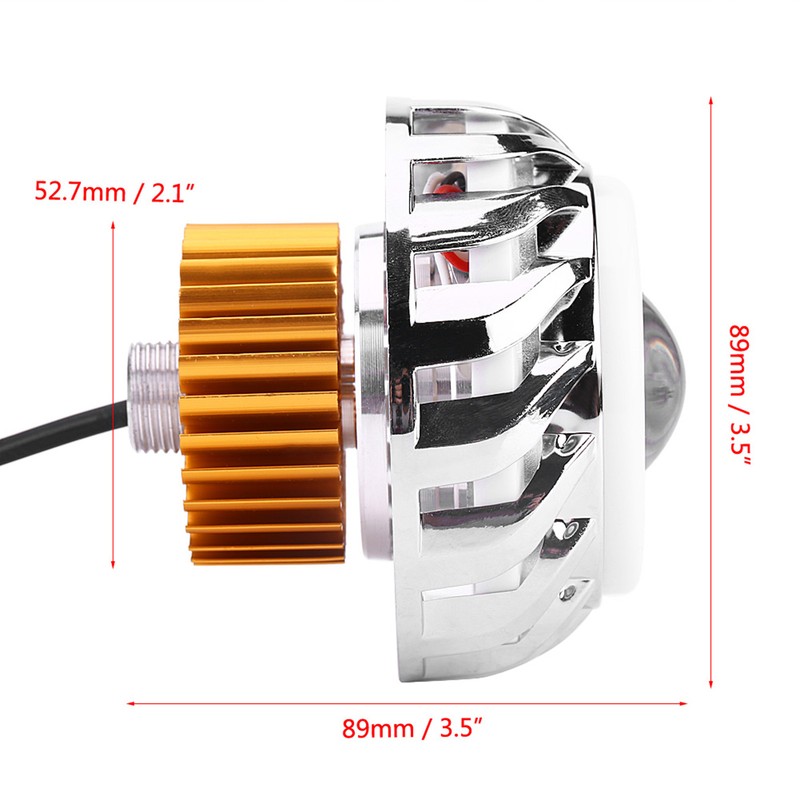 Motorcycle LED Headlight Projector Lens Dual Angel Devil Eye Head