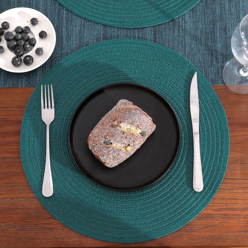 SHACOS Round Placemats Set of 4 Woven Braided Table Placemats