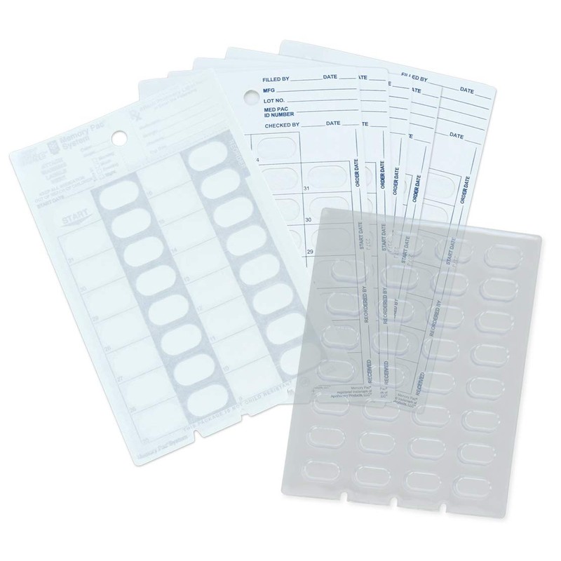 Memory Pac 6 Refill Cards for Monthly Cold Seal Blister