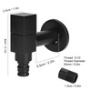 Bathroom Tap, Black Single Cold Water Tap, with Square Handle,