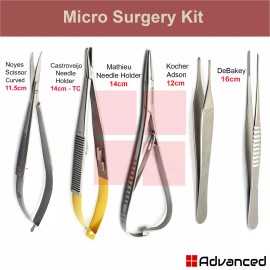Medentra Ophthalmic Microsurgery Kit Micro Spring Action Scissors Mathieu Needle Holder