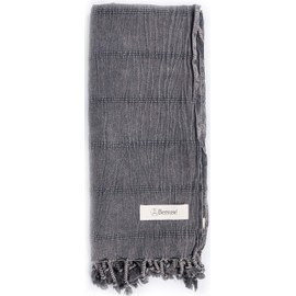 Bersuse 100% Cotton - Troy Turkish Towel - Black