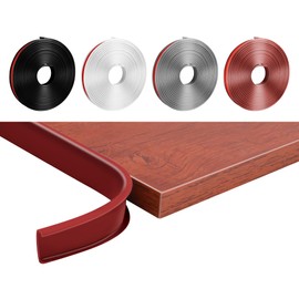 U-Shape Veneer Edge Banding for Furniture Restoration - 0.47" x 20ft, Brown, Durable Trim for Cabinets, Desks, Shelves, Wood, Marble, Campervans & More