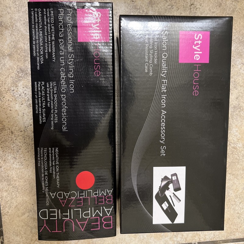 Style House Ceramic Hair Straightener￼ 1.25 Professional Styling Iron &