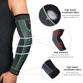 Men's Elbow Bandage Pack of 2 Arm Protection Elbow Bandage Tennis Elbow Women's Compression Elbow Support Bandage Elbow Weight Lifting Elbow Pads for Tennis Elbow Arthritis Fitness (M)