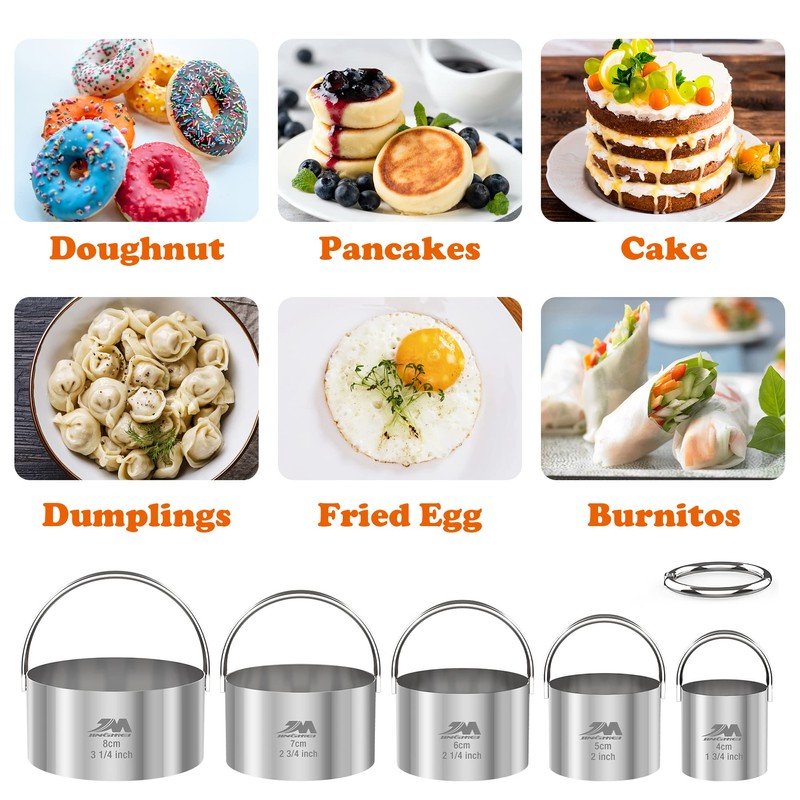 M JINGMEI Biscuit Cutter Set for baking (5 Pieces/Set), Round