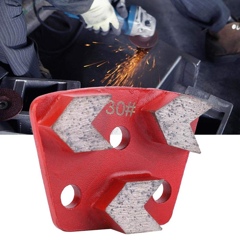 3PCS Trapezoid Diamond Floor Grinding Pad Disc #30 Grit Metal