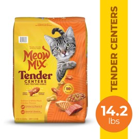 Meow Mix Tender Centers Dry Cat Food, Salmon & Chicken, 14.2 Pound, Crunchy Outside Meaty Inside