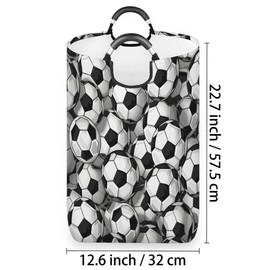Soccer Art Laundry Hamper,Large Round Storage Basket,Collapsible Basket Bins for Dirty Clothes Kids Toys Baby Blanket Organizer Nursery Bedroom Bathroom Storage Decor