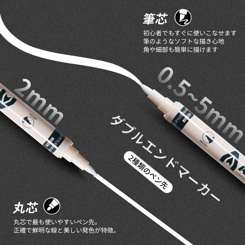 Aninako Gold Pen, 2 Kinds of Tips, Silver, Silver Marker,