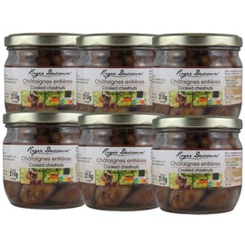 Pack of 6 Cooked Chestnuts - Fine Chestnuts 6 x 210 g in Glass Peeled