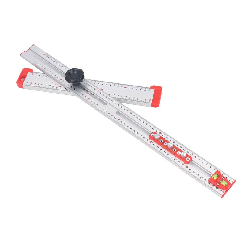 Woodworking Ruler Scribing Tool 2 In 1 Multifunctional Aluminum Alloy