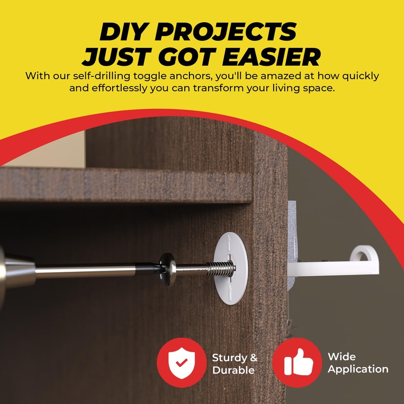 Heavy Duty Drywall Anchors and Screws Kit Including Toggle Anchors