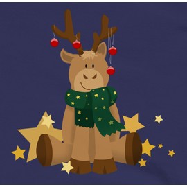 Shirtracer - Christmas children's gift Christmas - cute elk - children's sweatshirt pullover for boys and girls, 1 Navy Blue, 152