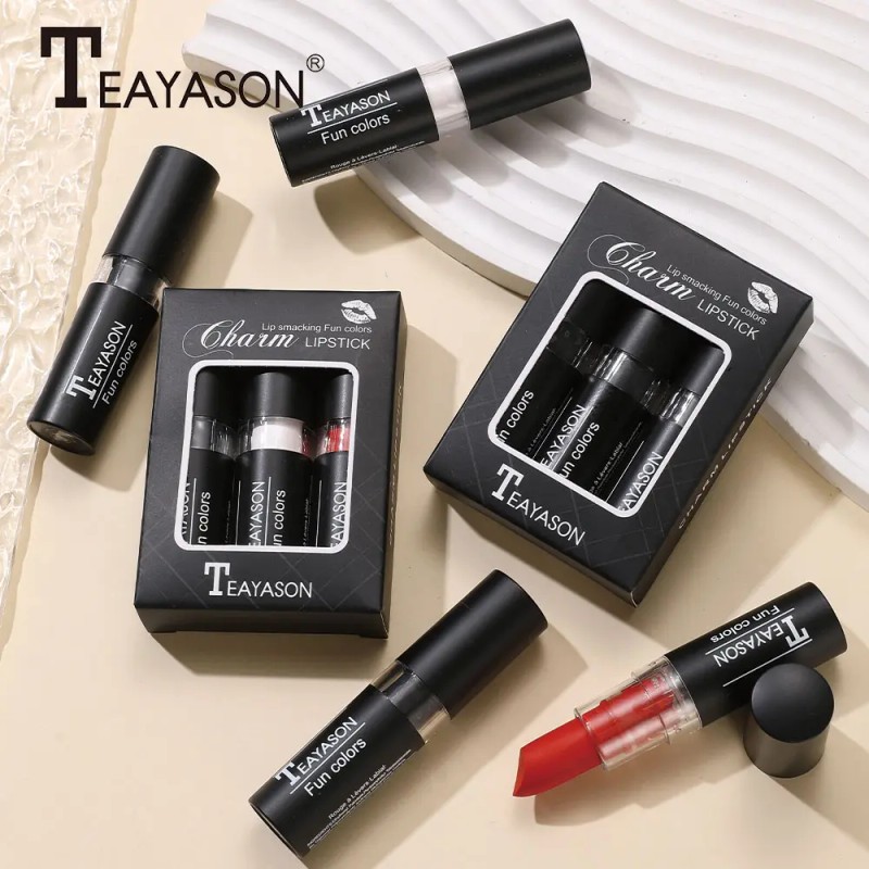 3 Regalos De Lápiz Labial Mate En Negro, Impermeables