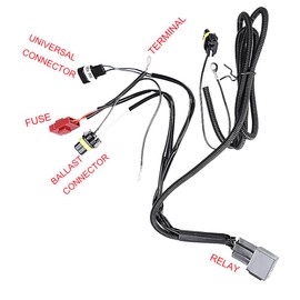 Anxingo Kit de conversión de arnés de cableado de relé universal para H1 H3 H4 H7 H8 H9 H10 H11 H13 9004 9005 9006 9007 9140 9145 5202 880 884