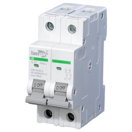 LANGIR DC Circuit Breaker 2 Poles 1-63A 500V For Solar Energy System and Other DC System DIN Rail Installation (50A)
