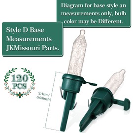 120 Pack Christmas Replacement Mini Bulbs 3 V LED String Lights Outdoor Indoor Wide Angle Bulbs for Christmas Tree Garden Home (Green Base with Warm White Bulb)