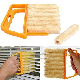 AKOAK Microfibre Blind Blade Cleaner Window Conditioner Duster Clean Brush With 7 Slat Handheld Household Kitchen Cleaning Tools for Awnings,Siding,Vinyl,Car,Fan
