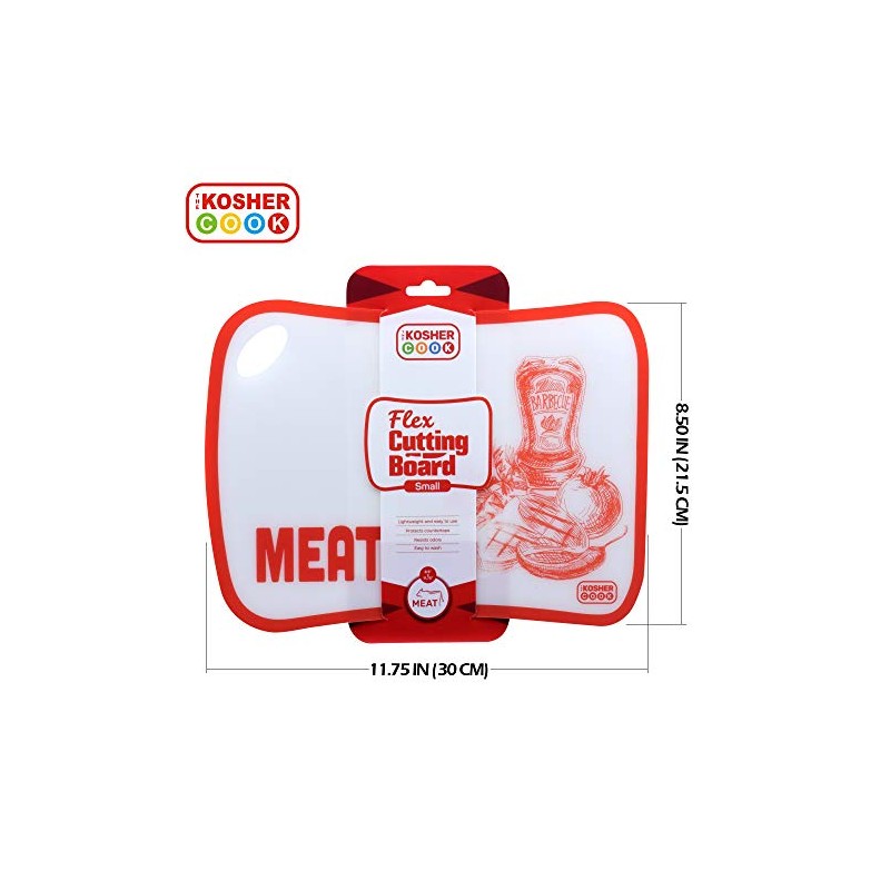 Meat Red Flexible Cutting Board and Counter Protector - Lightweight,