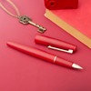 Jinhao 80 Red Fiber Brushed Fountain Pen, Iridium Extra Fine