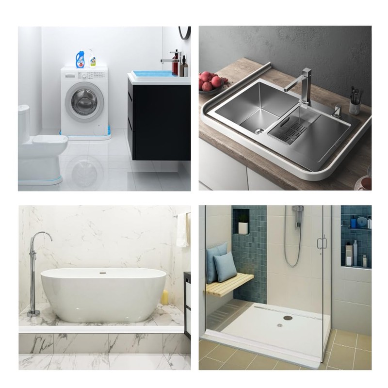 1M Shower Water Guard, Collapsible Shower Threshoold Water Dam Splash