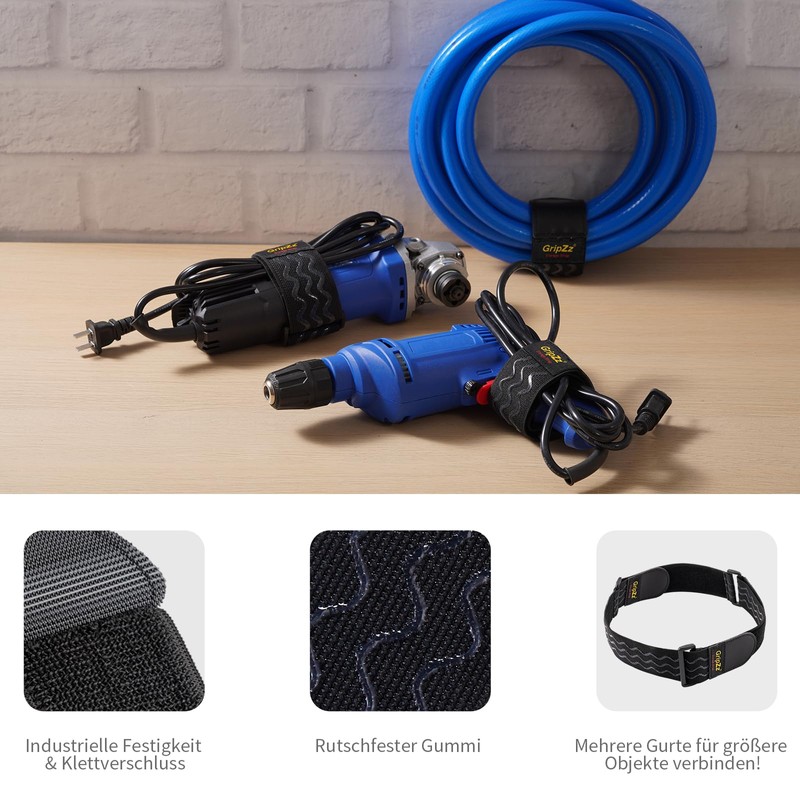 GripZz Webbing straps, elastic straps with Velcro fasteners, 30 x