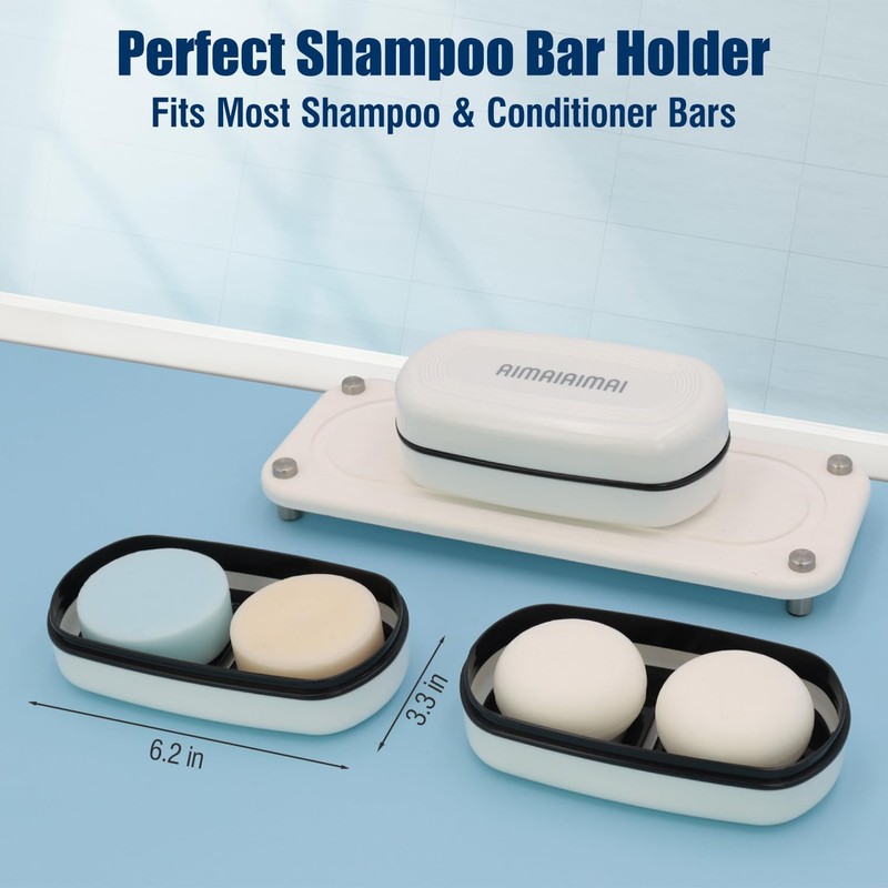 Shampoo Bar Holder Travel Case, Large Soap Holder for 5