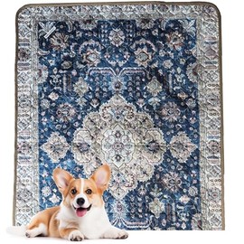 Washable Dog Pee Pads, Reusable Puppy Pads Waterproof Whelping Pads for Potty Training, Washable Training Pet Pads 25"x20" 1 Pack, Medallion Blue