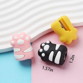 SHIDXIB 5Pcs Adorable Cat Claw Sharpener Creative Heart-Shaped Design for Stationery Lovers