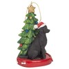 Black Labrador Retriever 4 Inch Santa Dog Resin Christmas Ornament
