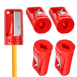 Dplolng 4 Pack Carpenter Pencil Sharpener,Flat Pencil Sharpener Construction Pencils Sharpeners Manual Portable Woodworking Pencils Sharpeners Shaver Narrow Sharpening Tool for Woodworking Tool
