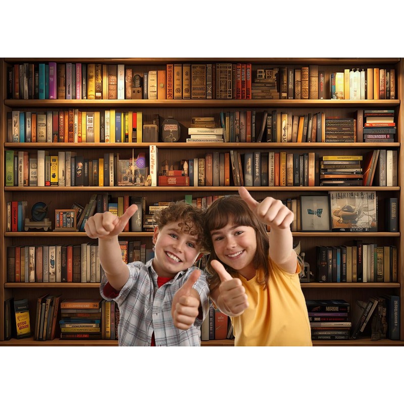 AIIKES 7x5ft Bookshelf Backdrop School Library Photography Backdrop Office Decoration