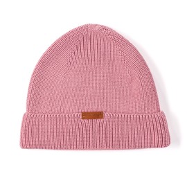 Hofbrucker Stylish beanie hat made of organic cotton for babies and children, chunky knit hat, boys and girls, antique pink