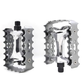 MTB Pedals Mountain Bike Pedals 9/16 Sealed Bearing,Aluminum Antiskid Durable Bicycle ,Bike Platform Pedals Lightweight for BMX MTB (Silver)