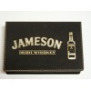JDS Jameson black leather flask gift set w 2 shot