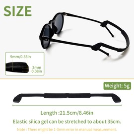 SooGree Silicone Elastic Glasses Strap, 3 Pack Eyeglasses Sunglasses String Strap Glasses Band Holder Eyewear Retainer for Kids Adult