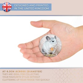 Destination Vinyl ltd Magnet for Refrigerator, Fridge - Cute White Chinchilla Pet Rodent for Office, Cabinet and Whiteboard, Magnetic Stickers, 44814