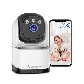 VSTARCAM 2.5K HD Indoor Camera, 2.4G & 5G Dual-Band WiFi Security Cameras with Color Night Vision, Pan-Tilt, Motion Detection, Human Tracking, 2-Way Talk, Baby & Pet Monitor with APP Remote Control