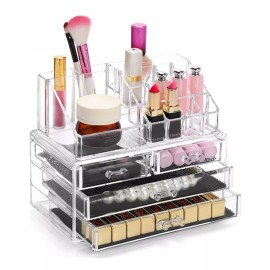 Clicmania Organizador Cosmeticos Maquillaje Acrilico Labiales Brochas