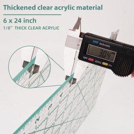 MANUFORE Quilting Ruler 6” x 24” Sewing Acrylic Ruler Anti-Slip Metric Ruler DIY Quilting Tools with Clear Printed Lines for Precise Cutting