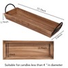 AGLARY Rectangle Wood Candle Tray with Black Metal Handles, Rustic