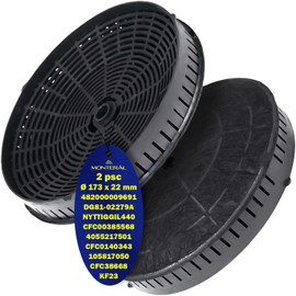 2 Pieces Active Carbon Filter Type 57 for Cooker Hoods Ø 173 x h 22 mm with Original Code DG81-02279A CFC0140343 CFC0038668 482000009691 405521750 for Electrolux - Warranty 10 Years - MONTERAL